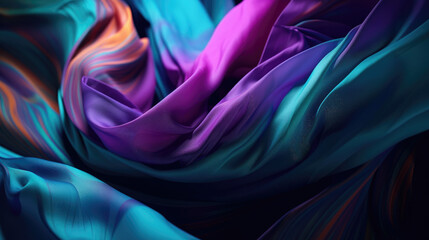 silk fabric background textile shiny wave luxurious generative ai