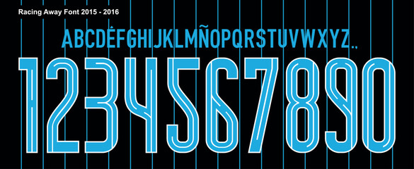 Poster - font vector team 2015 kit sport style font. football style font with lines. Racing font. academia .sports style letters and numbers for soccer team