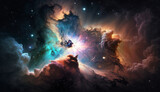 Fototapeta Kosmos - 宇宙空間に浮かぶ星雲