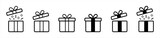 Fototapeta  - Gift box icon. Gift wrapping symbol. Surprising gift box signs, vector illustration