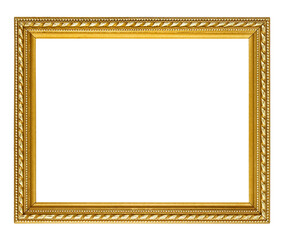 Wall Mural - golden picture frame on white background