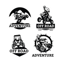 ATV Extreme Offroad Adventure Sports Logo Design Clipart.