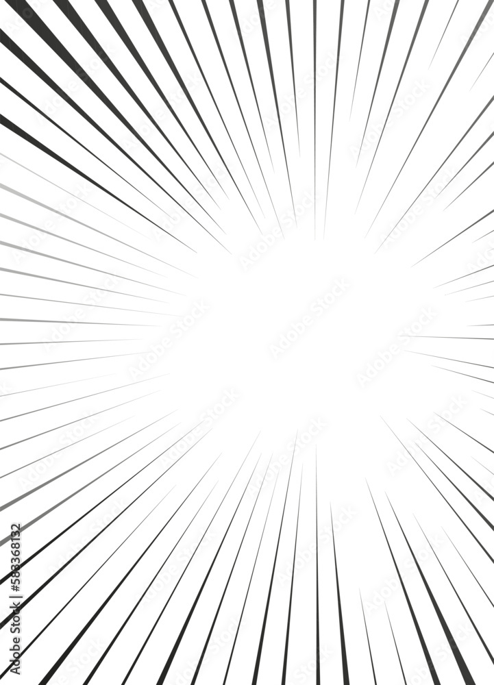Manga radial speed lines for comic effect. Motion and force action ...