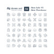 © bsd studio - Data lake vs data warehouse linear icons set. Centralized repository. Store large amounts of data. Customizable thin line symbols. Isolated vector outline illustrations. Editable stroke