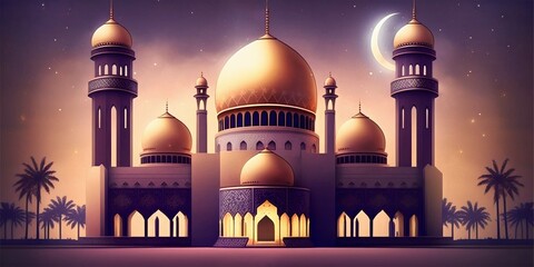 Islamic themed mosque background image, can be used for posters, greeting cards, banners and more.