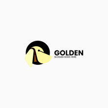 Vector Logo Illustration Golden Retriever Gradient Colorful Style