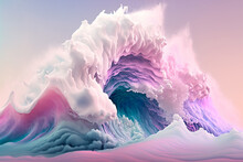 A Generated Image Of Water And Clouds In Colors And A Pink And Blue Hues With Generative AI Technology