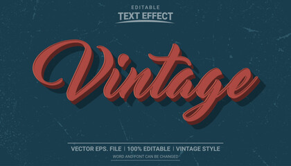Wall Mural - Editable retro vintage vector text effect