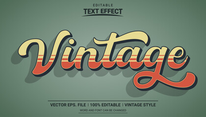 Wall Mural - Retro vintage editable vector text effect