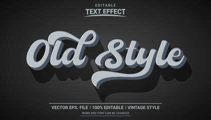 Wall Mural - Old-style black and white vintage editable text effect 
