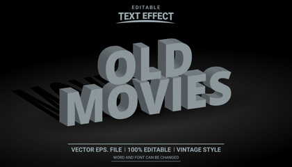 Wall Mural - Old movies black and white editable text effect