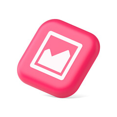 Poster - Graph diagram mathematical profit business pink squared button 3d icon symbol website element