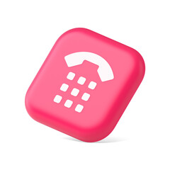 Poster - Phone call button application handset mobile contact communication 3d icon symbol website element