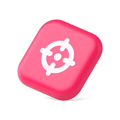 Poster - Target aim accuracy focus button application weapon shot bullseye 3d icon symbol website element