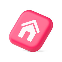 Poster - Main internet page button homepage house with roof navigation cyberspace interface 3d isometric icon
