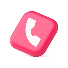 Poster - Phone call contact voice communication button web application design 3d icon symbol website element