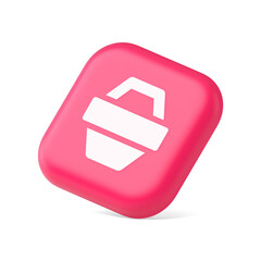 Poster - Shopping basket online store button commercial market checkout web app design 3d isometric icon