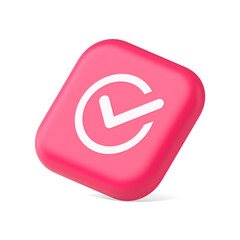 Poster - Checkmark in circle done approved button ok acceptance positive vote enter 3d icon symbol website element