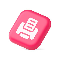 Poster - Printer machine device for paper document print button ink printout technology 3d isometric icon