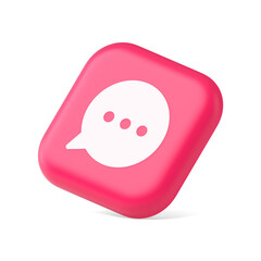 Poster - Think bubble chat button online dialogue social network communication 3d icon symbol website element