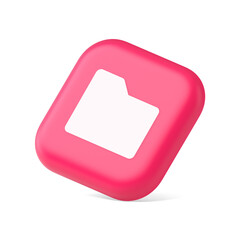 Poster - File folder archive directory button cyberspace digital document storage organizing 3d isometric icon