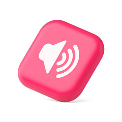 Poster - Volume sound button speaker acoustic level noise wave control 3d icon symbol website element