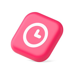 Poster - Timer countdown deadline control button time management watch web app design 3d isometric icon