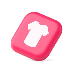 Poster - T shirt online shopping button internet order purchasing 3d icon symbol website element