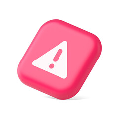Poster - Exclamation point triangle button attention advice mark important information 3d isometric icon