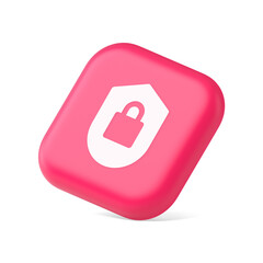 Poster - lock shield security button privacy blocked password service web app 3d icon symbol website element