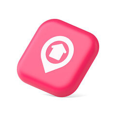 Poster - urban building location find button house map pin web application 3d icon symbol website element