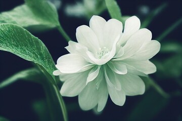 Poster - Summer flower bouquet white flower with green leaves., created with generative ai