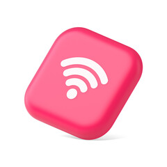 Poster - Wi fi internet connection button high speed wireless cyberspace digital network 3d isometric icon