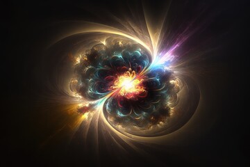 Poster - energy of the universe, seen in a burst of light and color, created with generative ai