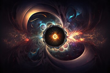 Wall Mural - energy of the universe exploding into new forms and shapes, created with generative ai