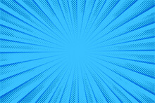 Blue Comics Background. Abstract Lines Backdrop. Bright Sunrays. Design Frames For Title Book. Texture Explosive Polka. Beam Action. Pattern Motion Flash. Rectangle Fast Boom. Vector Illustration