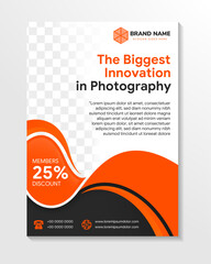Wall Mural - the biggest innovation in photography flyers template vector. brochure report business magazine post