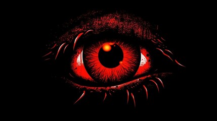 red eye in black background 