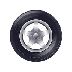 Wall Mural - Realistic Car Wheel