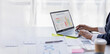 © David - Businessman working at office with documents on his desk, doing planning analyzing the financial report, business plan investment, finance analysis concept