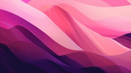 Wall Mural - Beautiful abstract colorful minimalistic geometric background for design with smooth waves and colors from purple to pink (ai generated)