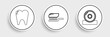 © Oksana - Set line Otolaryngological head reflector, Tooth and Toothbrush with toothpaste icon. Vector