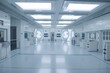 © Ecleposs - Sci-fi futuristic empty workspace with white sleek reflective floors generative ai