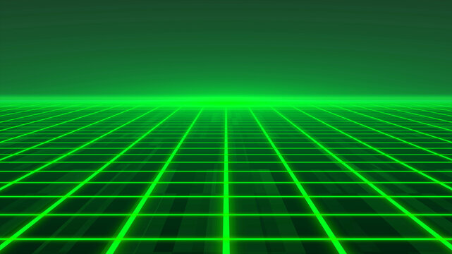 Wall Mural -  - green Pixelated animation glowing luminance laser background, abstract technology horizontal line purple light glow, galaxy geometric internet 80s style poster