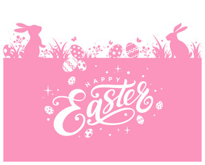 Wall Mural - Happy easter template printable, Easter lettering, Happy easter banner, Easter greeting card, Happy easter poster design, Printable easter cards, Easter brunch poster