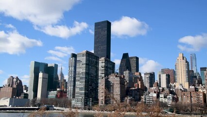 Sticker - Midtown Manhattan buildings from Roosevelt Island, New York City