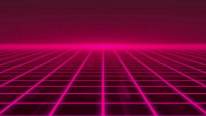 Canvas Print - RGB rainbow Pixelated animation glowing luminance laser background, abstract technology horizontal line purple light glow, galaxy geometric internet 80s style poster animation