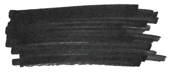 Black marker paint texture. Stroke isolated on transparent background