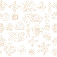 Wall Mural - Abstract African tribal geometric motifs background