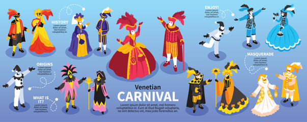 Sticker - Isometric Venetian Carnival Infographics